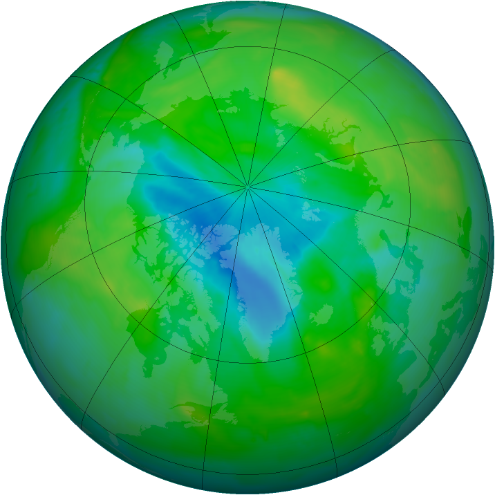 Arctic ozone map for 21 August 2010